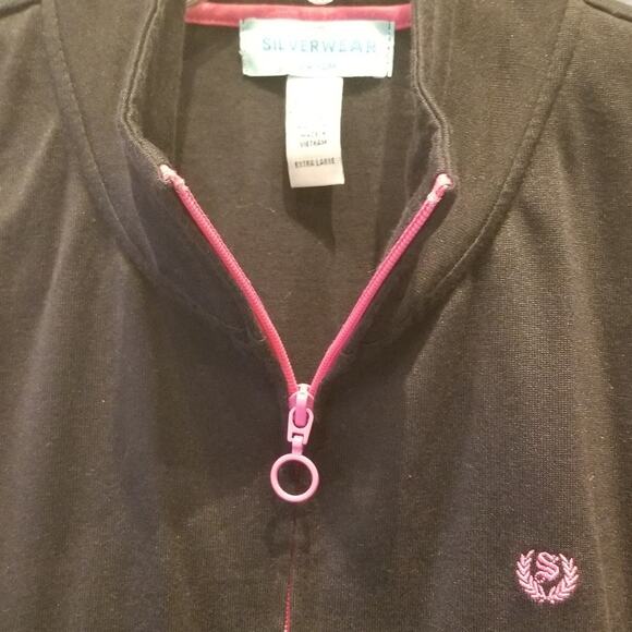 Silver wear Black Athletic Vest Workout Walking Running Gym Womens Size XL - Picture 3 of 5